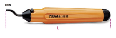 Алатка за отстранување на рабови Beta Tools 003450010, ротирачко заменливо сечило, 150мм, портокалова