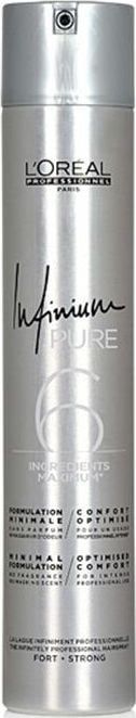 Llak flokësh L'Oréal Professionnel Infinium Strong Pure, fiksim i fortë, pa erë, 300 ml