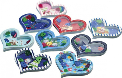 Stickerë 3D për Krishtlindje Titanum Hearts, me figura, me simite që shkëlqejnë