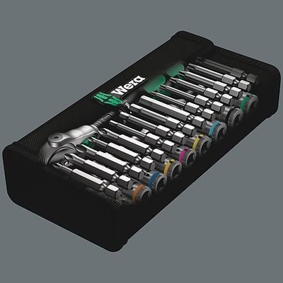 Set veglash Wera 8100 SA 6 Zyklop Speed, 28 pjesë, 1/4", në kuti tekstili