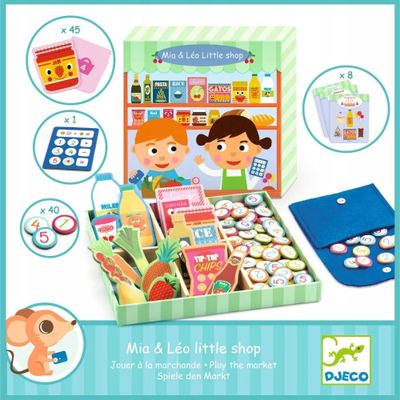 Set loje me role Djeco Mia & Léo Little Shop 5509, për fëmijë, shumëngjyrësh