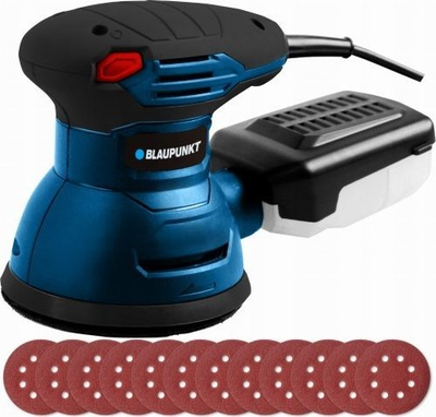 Sharrë orbitale rrotulluese Blaupunkt OS3010 Sander, 300W, 125mm, blu