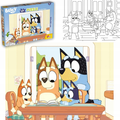Puzzle Lisciani Bluey DF Plus, 24 pjesë, dyanshëm, shumëngjyrësh