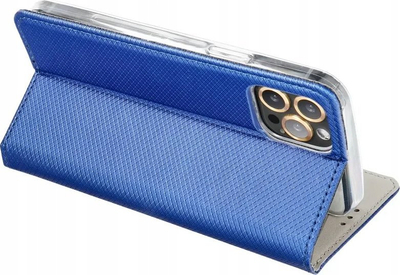 Kabull telefoni Smart Case Book për Infinix Hot 30i, me mbajtëse, me mbyllje me magnet, blu navy