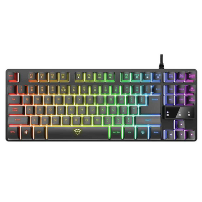 Tastierë gaming Trust GXT 833 Thado, tenkeyless, LED, e zezë