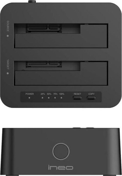 Dok klonimi Graugear INEO për 2x HDD SSD 2.5" 3.5", USB, i zi