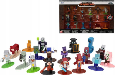 Set figurina metalike Simba Minecraft Dungeons Nano, Multipack Wave 7, 18 copë, shumëngjyrëshe