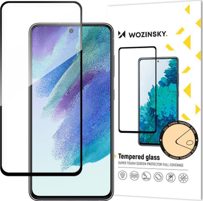 Xham mbrojtës Wozinsky Durable Full Glue për Samsung Galaxy S21 FE, 9H, me kornizë të zezë