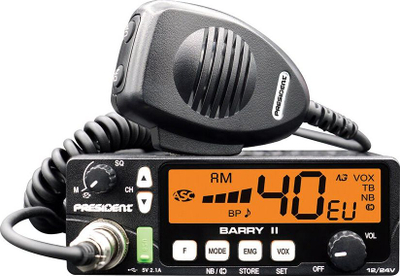 Radio CB President Barry II ASC VOX, 12V 24V, multistandard, e zezë