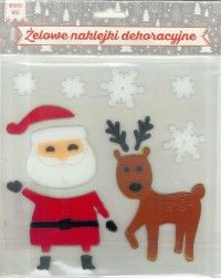 Декоративни гел налепници BN Santa Claus and Reindeer, самолепливи, повеќекратна употреба