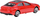 Lodër makinë prej metali Toyota Camry 1:64, me prapanicë me sustë, e kuqe