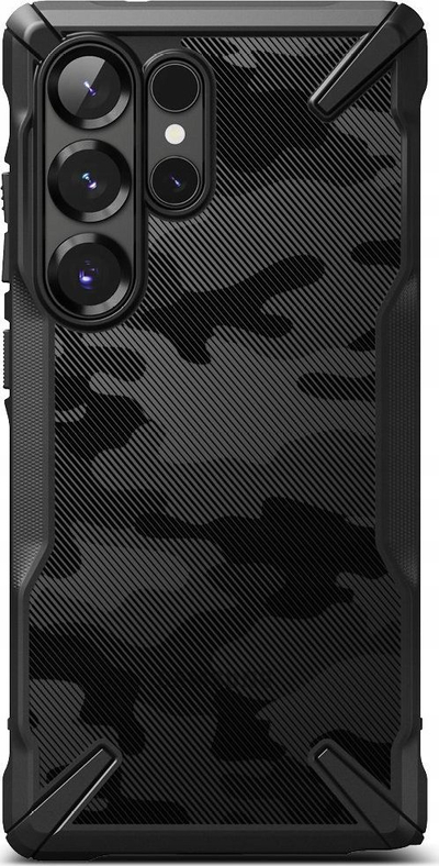 Kapak telefoni Ringke Fusion X Camo për Samsung Galaxy S25 Ultra, i fortë kundra goditjeve, i zi
