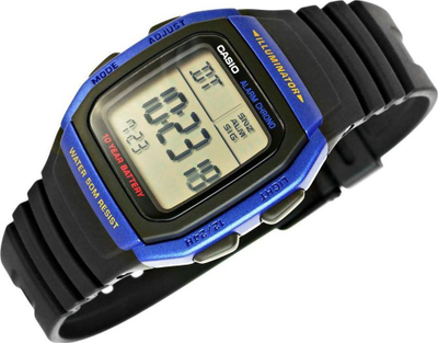 Orë sportive dixhitale Casio W-96H-2AVDF, që s’i ha ujë, me ekran dixhital, e zezë