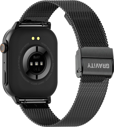 Ora inteligjente Gravity GT15-3, ekran 2.04", Bluetooth, e zezë me rrip silikoni të kuq