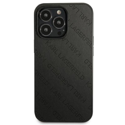 Mbulesë telefoni Karl Lagerfeld për iPhone 13 Pro Max, 6.7\", lëkurë eko, e zezë