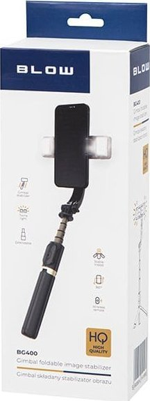 Stabilizues dore gimbal për telefon, selfie stick 78cm, tripod i palosshëm, me drita LED