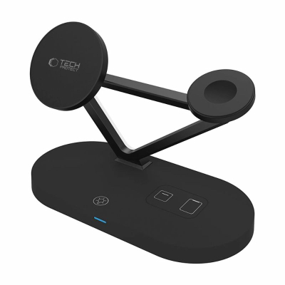 Karikues wireless 3 në 1 Tech-Protect QI15W-A41, 15W, MagSafe, i zi