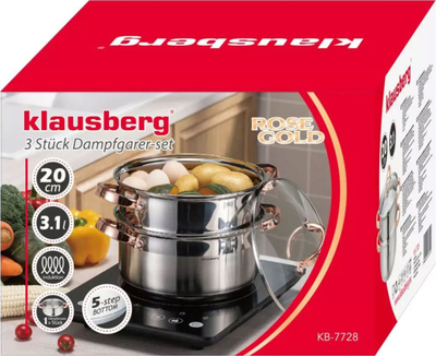 Tenxhere me avull Kaiserhoff KB-7728, 3 kate, 20 cm, 3.1L, inoks