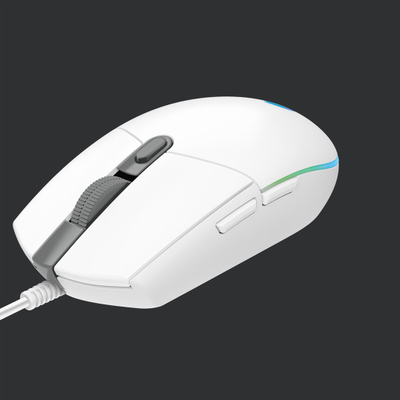 Гејминг глушец Logitech G203 LIGHTSYNC, 6 копчиња, RGB, бел