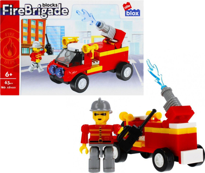 Blloqe ndërtimi Alleblox Fire Brigade, 63 copa, set për ndërtim, me ngjyra