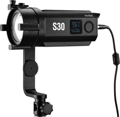 Dritë LED studio Godox S30, fokus i rregullueshëm, 5600K, e zezë