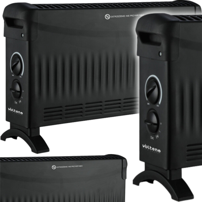 Radjator elektrik Volten BASIC VOLTENO Convector, 2000W, me disa shkallë ngrohje, i zi