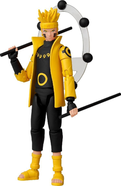 Figurë aksion Bandai Anime Heroes Uzumaki Naruto Sage of Six Paths, 17 cm, me nyje lëvizëse, me të verdhë e të zezë