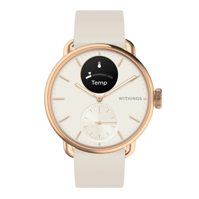 Ora hibride e zgjuar Withings ScanWatch 2, 38mm, me EKG dhe matje temperature, ngjyrë rozë gold