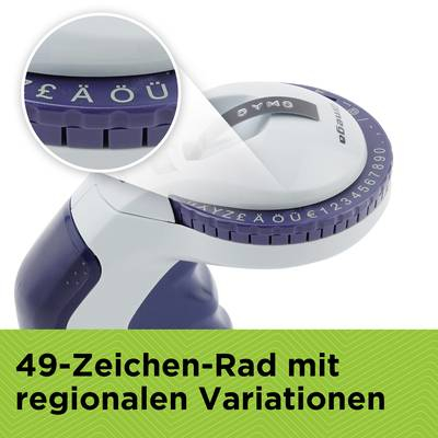 Makinë etiketuese DYMO Omega, embossing manual, për shirita 9 mm, bardh e kaltër
