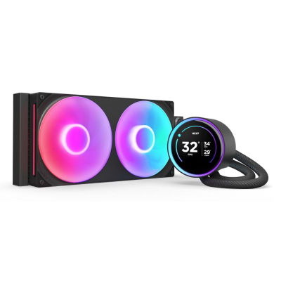Ftohës uji për CPU NZXT Kraken Elite 280 RGB, 280mm, me ekran LCD, i zi