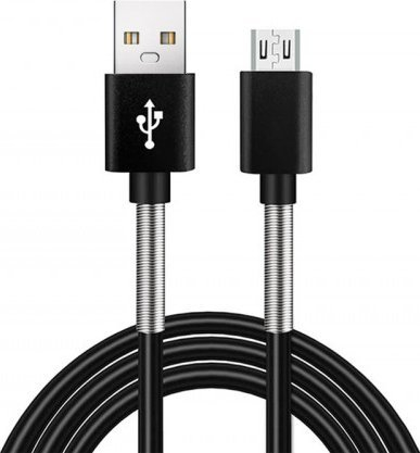 Kabllo karikimi AMiO 01431, USB në micro USB, 1m, 2.4A, e zezë