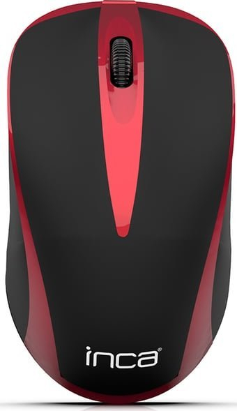 Mouse wireless Inca IWM-221RSK, optik, 1600 DPI, i zi me të kuqe