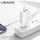 Kokë karikuese Usams T35 1x USB-A 1x USB-C 3 A, e bardhë