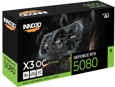 Kartelë grafike Inno3D GeForce RTX 5080 X3 OC, 16GB GDDR7, PCI Express