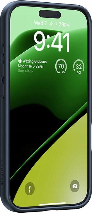 Futrollë TORRAS Ostand Pro për iPhone 16, mbrojtëse e hollë, që s’e ha kollaj goditja, e zezë