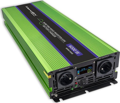 Inverter UPS Monolith 51945, 12V, 6000W, valë sinusoide e pastër, jeshil