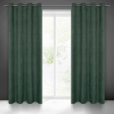 Perde kadife Eurofirany Drape 383788, 140x250 cm, me unaza, jeshile e errët