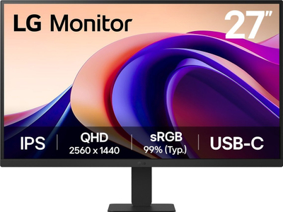 Монитор LG 27", QHD 2560x1440, 100Hz, црн