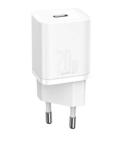 Karikues rrjeti Baseus Super Si BSU2026WHT, 1x USB-C, 20W 3A, i bardhë