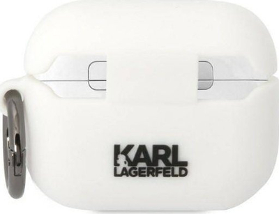 Kuti mbrojtëse Karl Lagerfeld Karl &amp; Choupette, silikon, për AirPods Pro, e bardhë