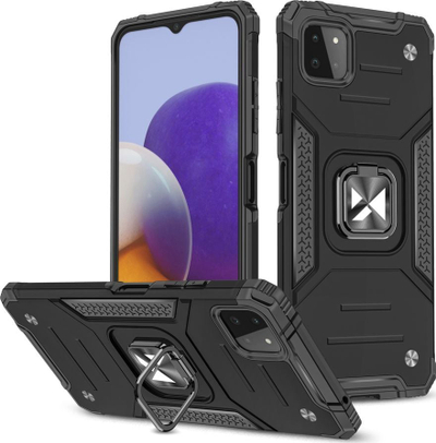 Mbulesë mbrojtëse Wozinsky Ring Armor për Samsung Galaxy A22 4G, me unazë magnetike, e zezë