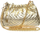 Çantë dore Anna Luchini Gold Leather, lëkurë natyrale, e artë