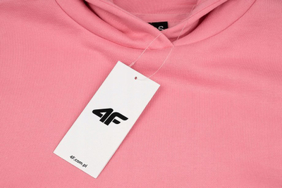 Bluza me kapuç 4F W 4FSS23TSWSF255, pambuk, oversize, rozë