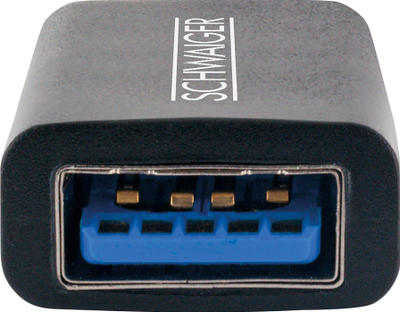 Adapter USB Schwaiger CAU310 533, USB Type C në USB Type A, USB 3.1, i zi