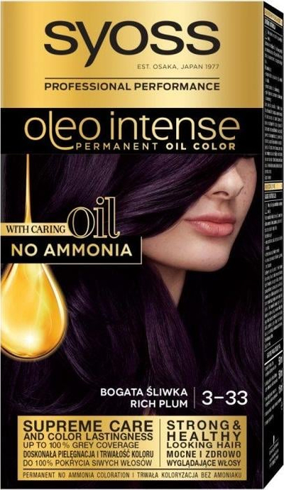 Bое за коса Syoss Oleo Intense 3-33 Rich Plum, трајна, без амонијак