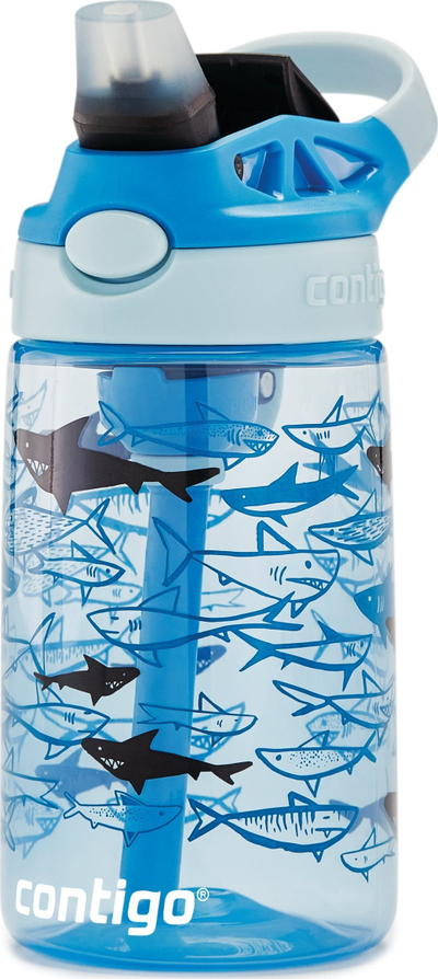 Shishe uji për fëmijë Contigo Easy Clean Autospout, 420ml, pa BPA, blu Sharks