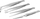 Set pincetash Fixpoint 77101, 4 copë, çelik inox, argjendtë