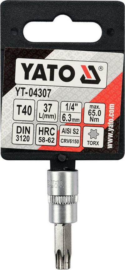 Çelës Yato Torx, 1/4'', T40x37mm, i hirtë