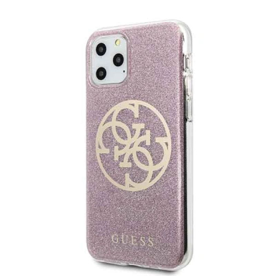 Kuti telefoni Guess Hard Case për iPhone 11 Pro, me xixa, rozë