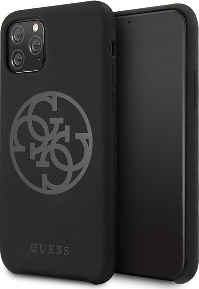 Kapotë silikoni Guess 4G për iPhone 11 Pro, e zezë, me logo 4G